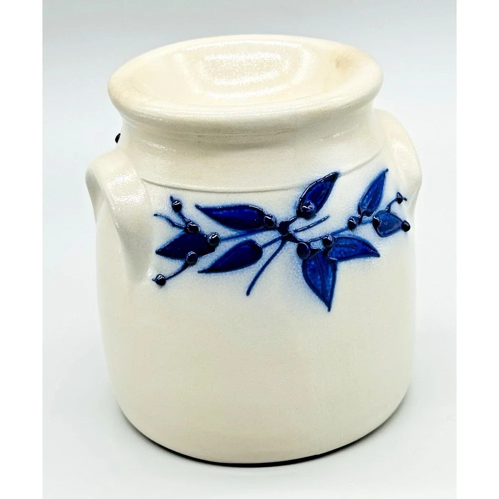 Salmon Falls Pottery Salt Glazed‎ Blueberry Vines Votive Wax Tart Oil Warmer